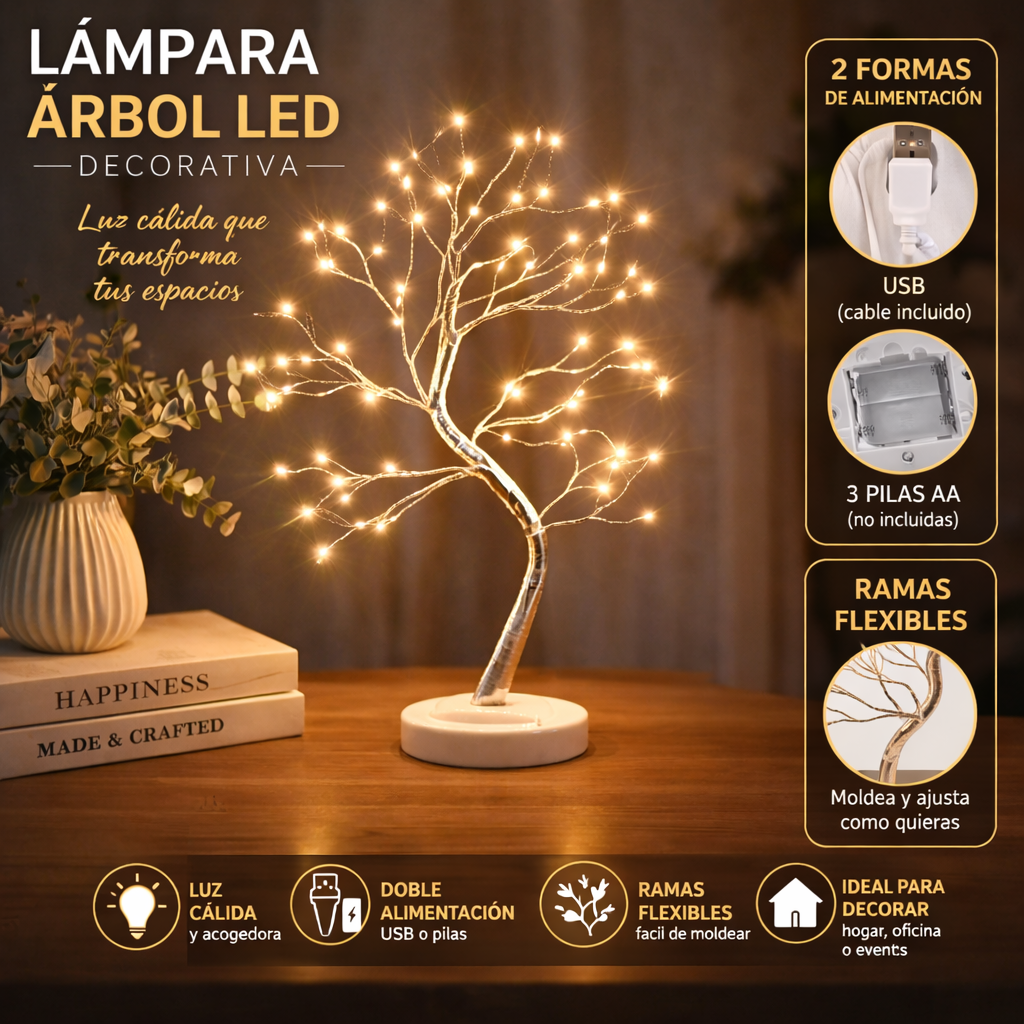 Lámpara de Escritorio Árbol de Luces LED