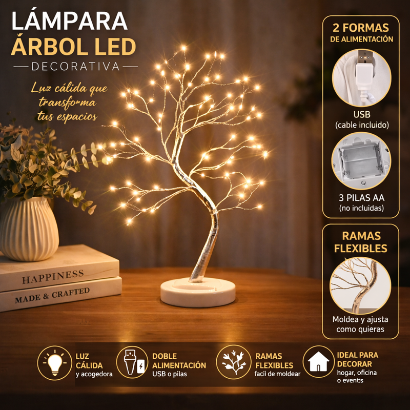 Lámpara de Escritorio Árbol de Luces LED