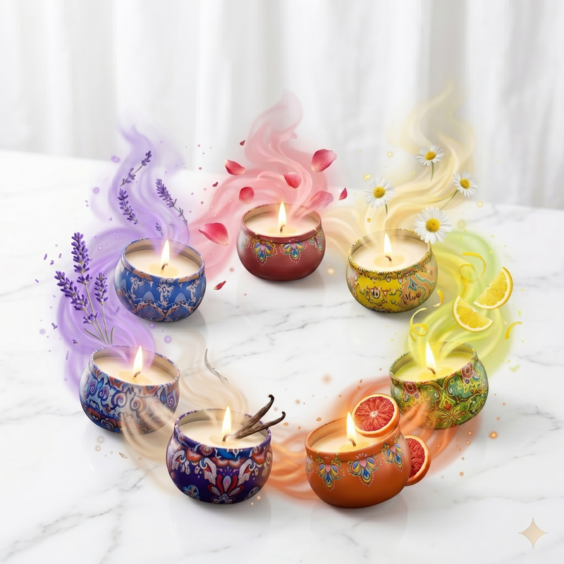 Set de Velas Aromáticas Relajantes x6