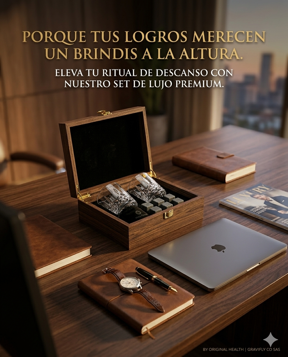 Set de Whisky Premium con Vasos y Piedras