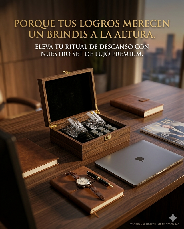 Set de Whisky Premium con Vasos y Piedras