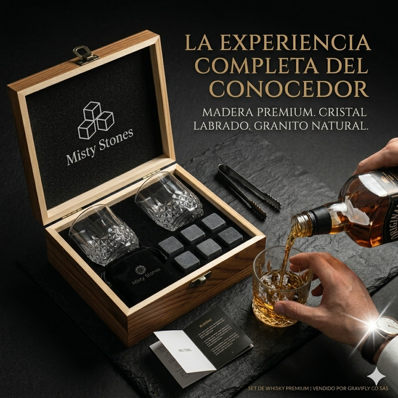 Set de Whisky Premium con Vasos y Piedras