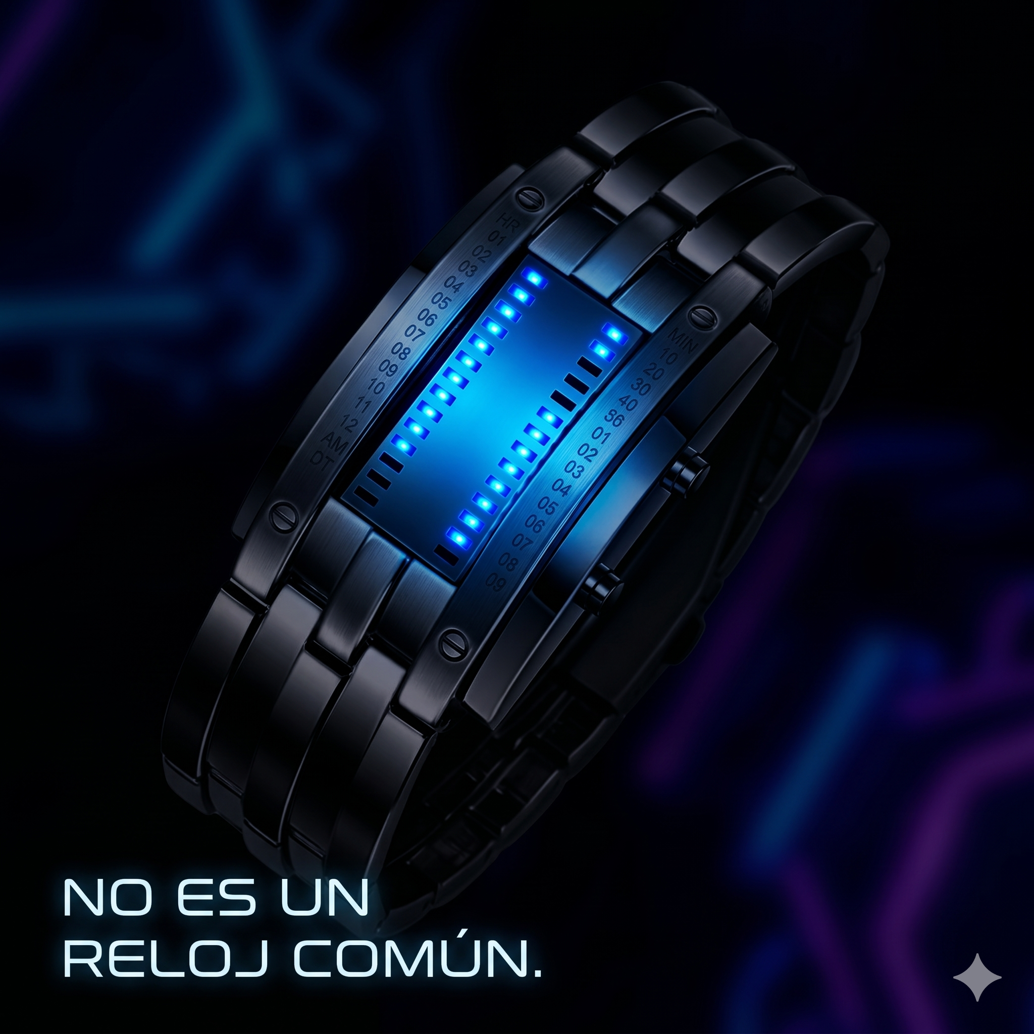 Reloj Digital Binario Futurista