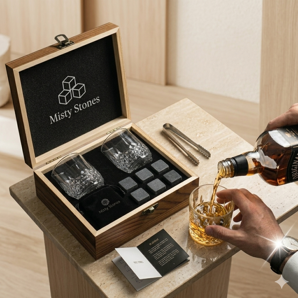 Set de Whisky Premium con Vasos y Piedras
