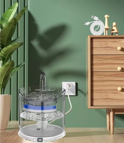 Fuente Bebedero de Agua con Filtro Purificador para Mascotas