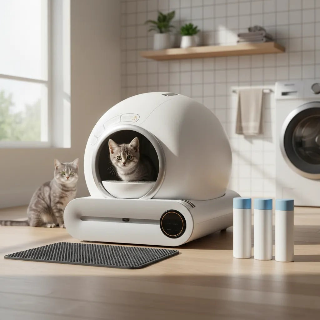 Arenero Portátil Inteligente para Gatos