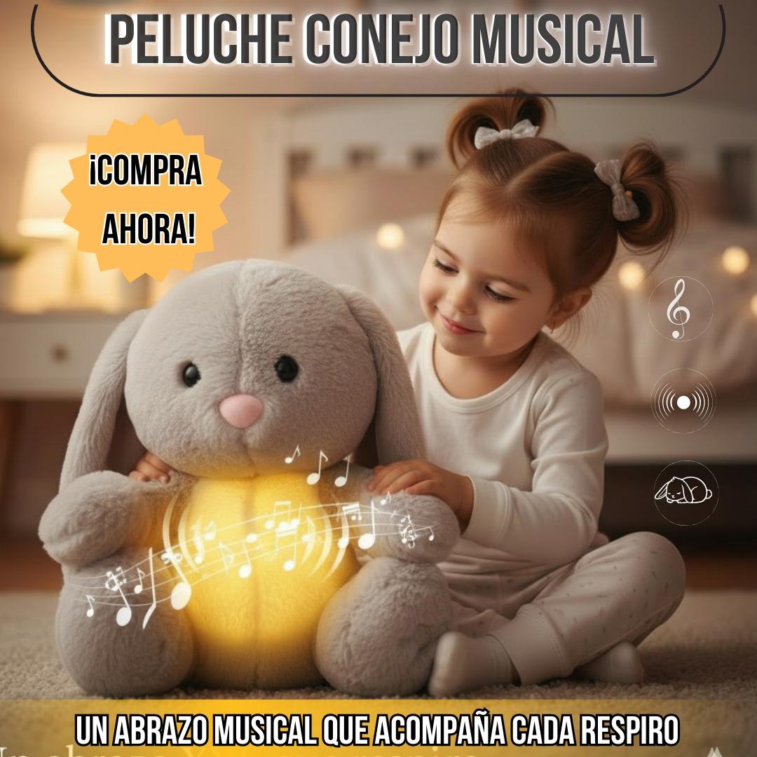 Peluche de Conejo con Movimiento de Respiración Animatrónica